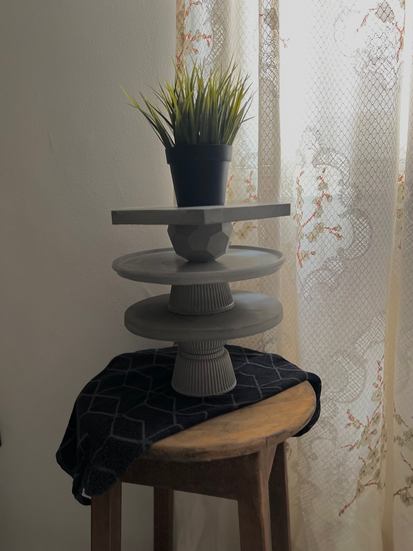 Double Concrete Cake Stands