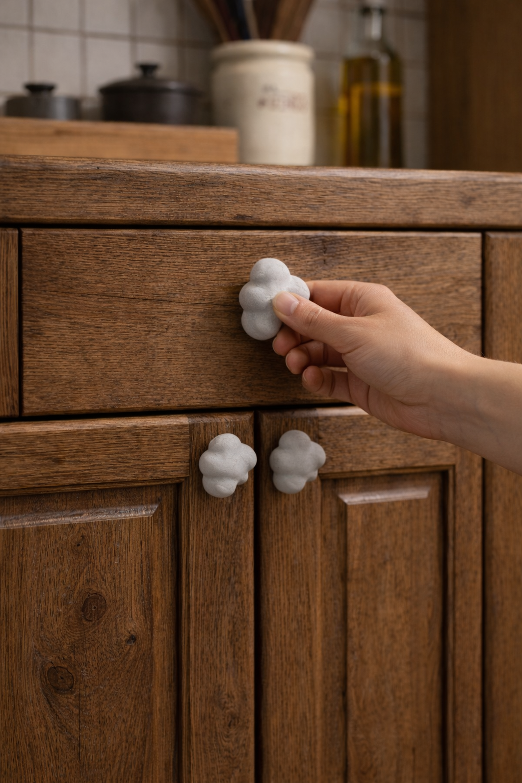 Concrete Cloud knobs Set