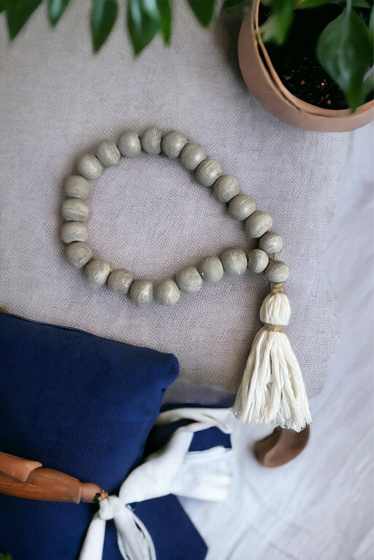 Concrete beads Garland + white cotton Hair