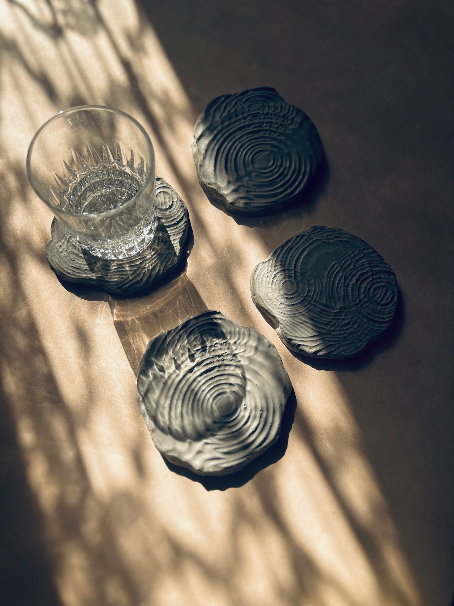 Wood ripple Concrete Coasters