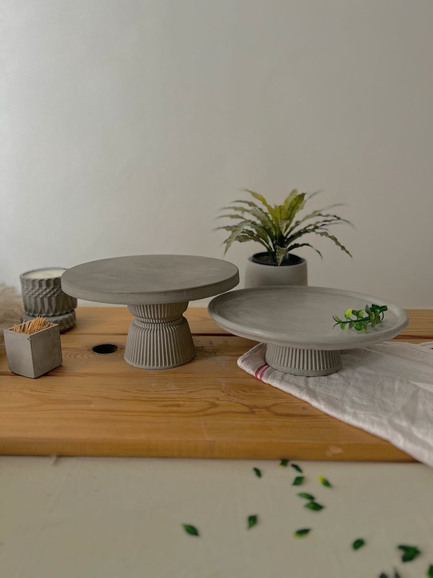 Double Concrete Cake Stands