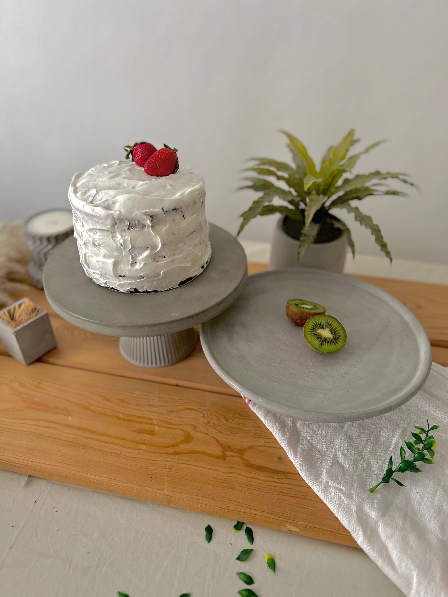 Double Concrete Cake Stands