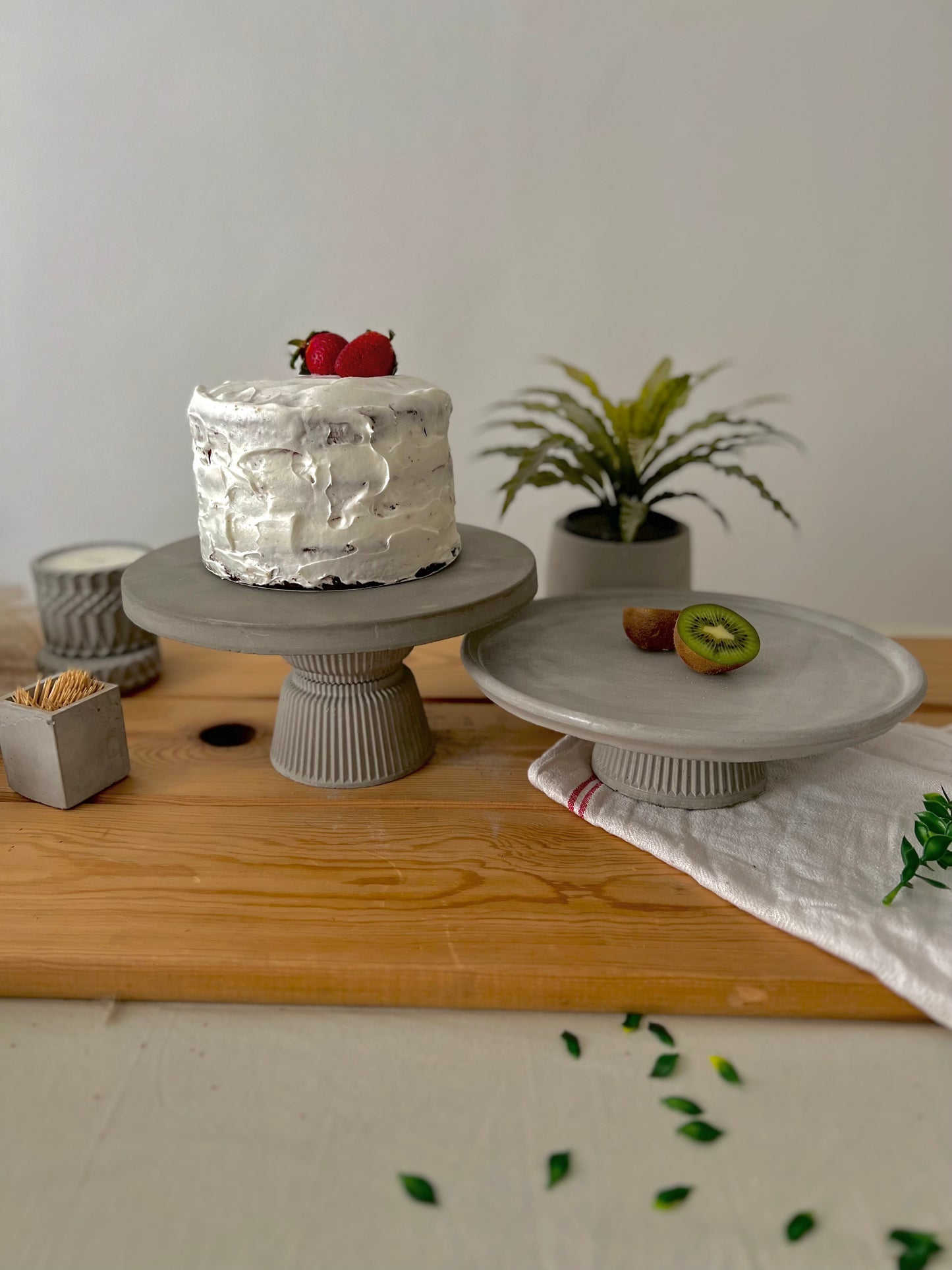 Double Concrete Cake Stands