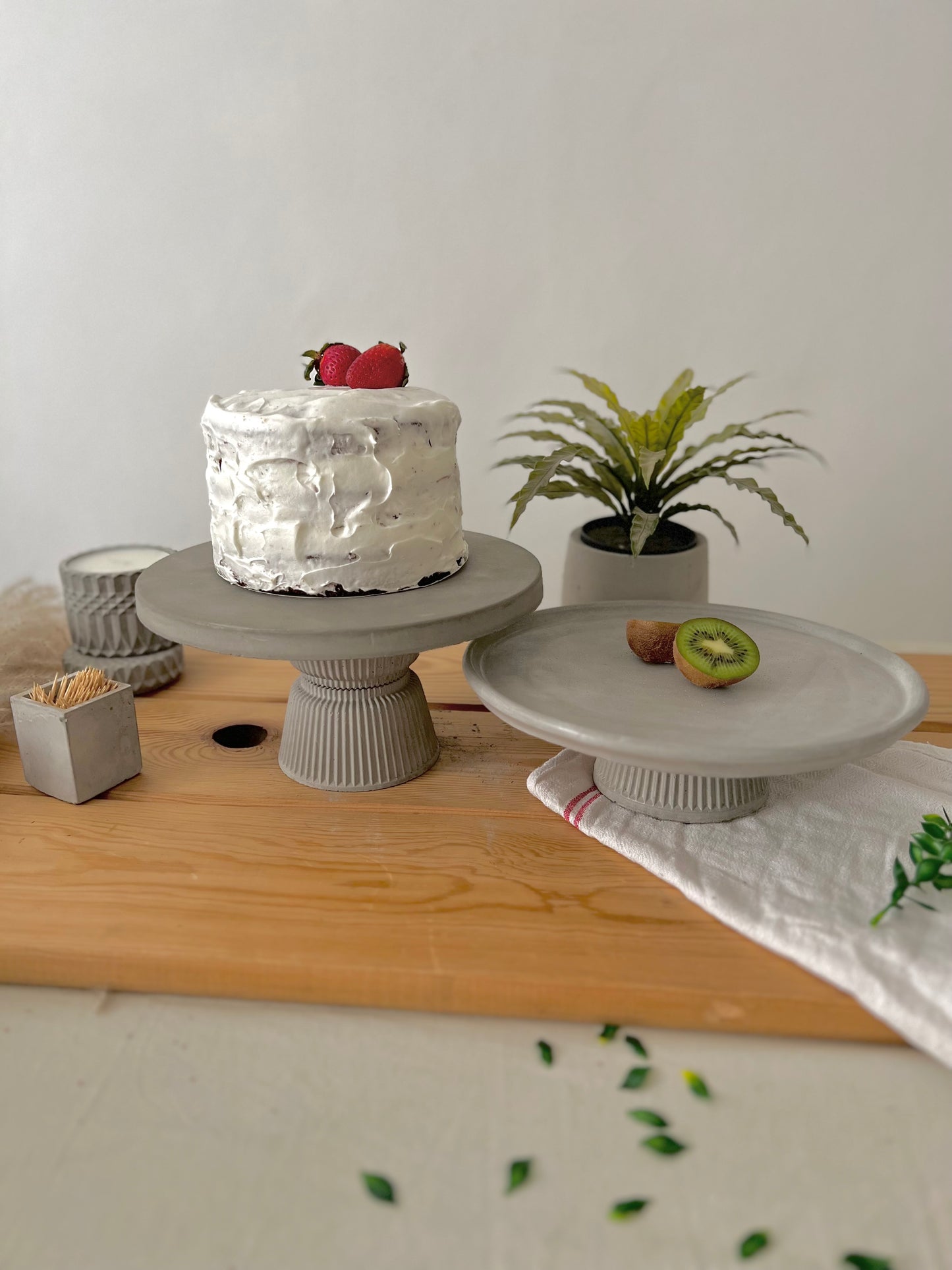 Double Concrete Cake Stands