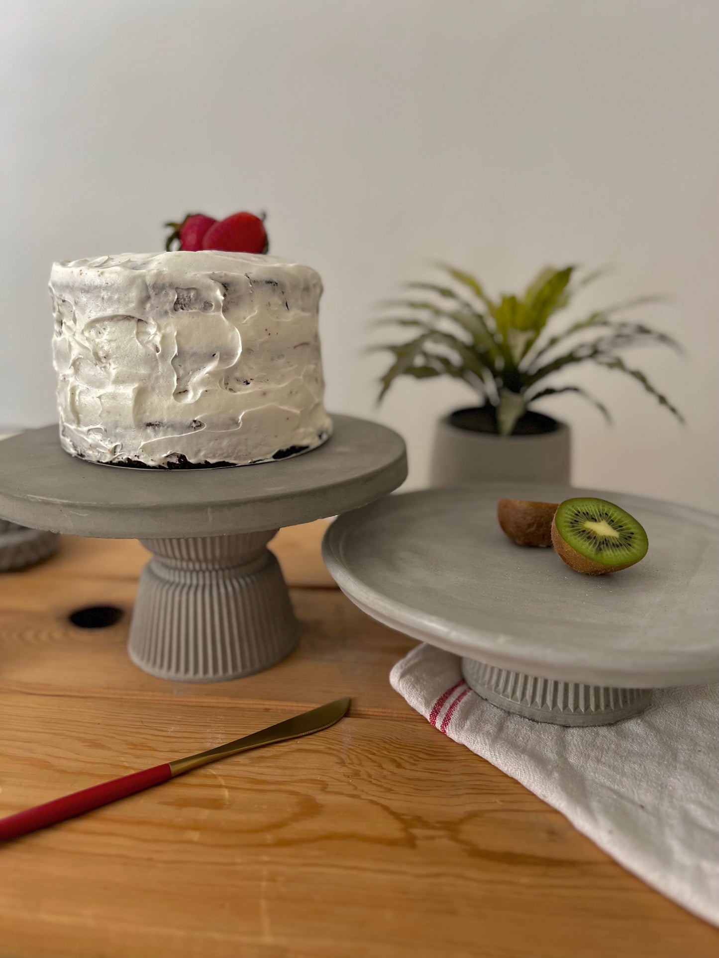 Double Concrete Cake Stands