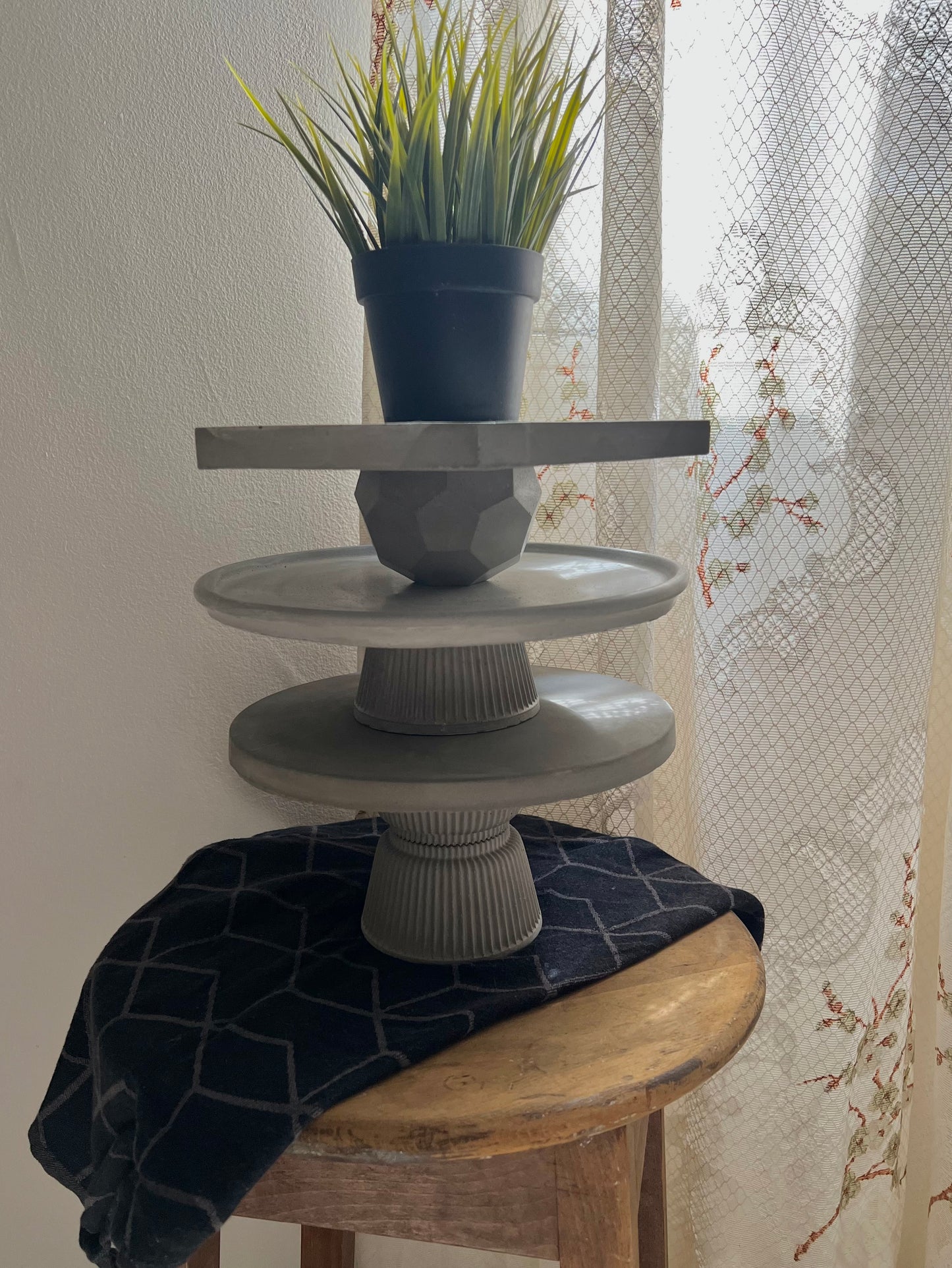 Double Concrete Cake Stands