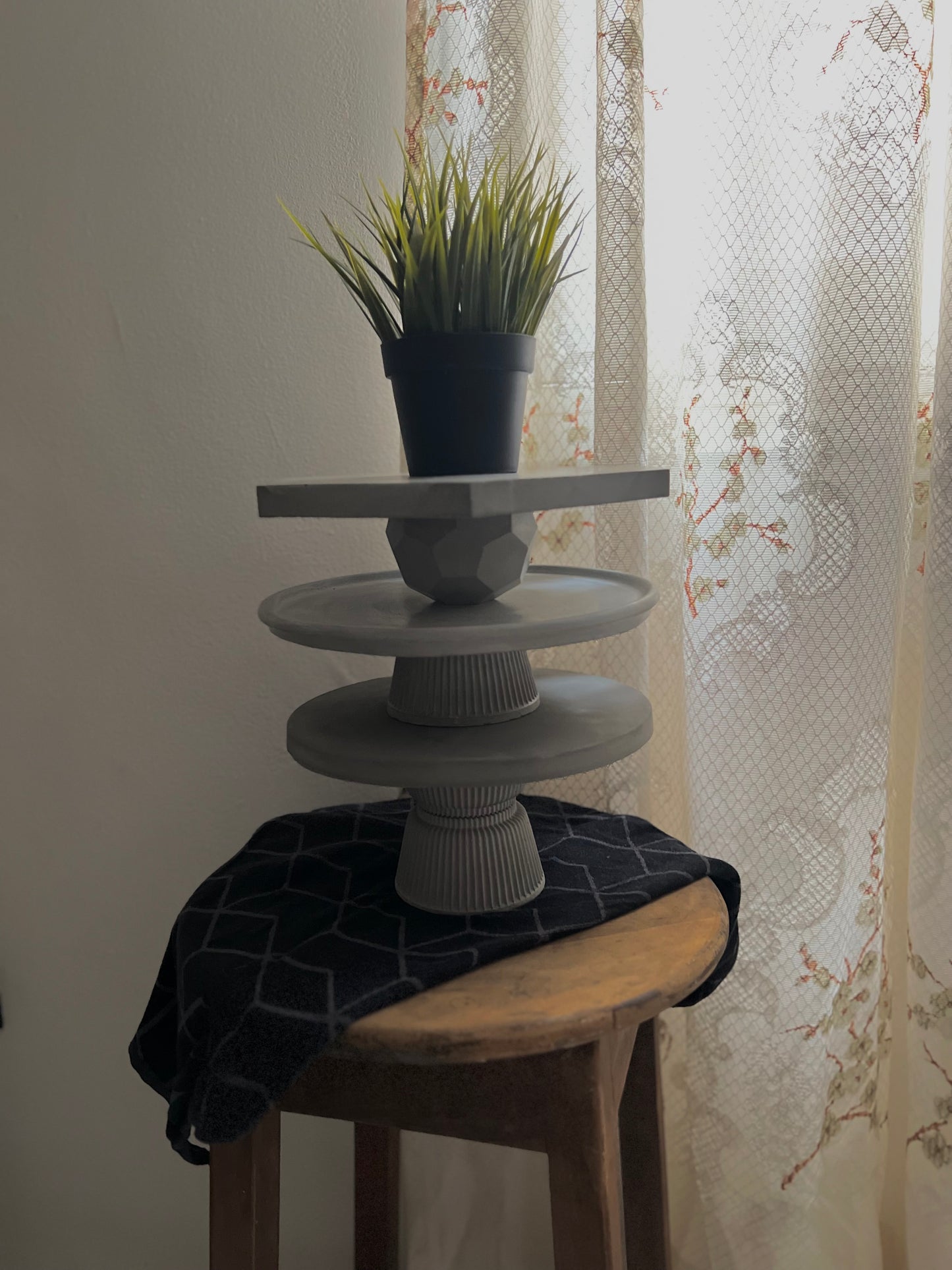 Double Concrete Cake Stands