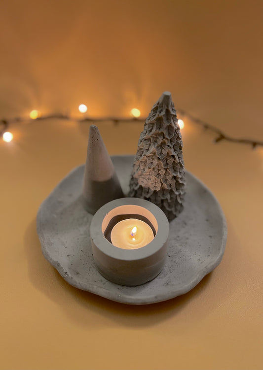 Christmas Round/Candle Set