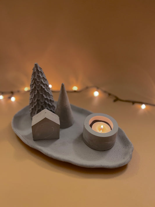 Christmas Oval/Candle set